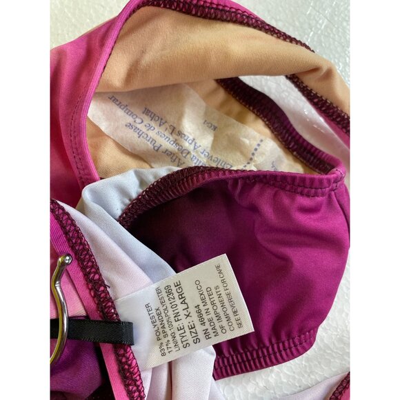 Fashion Nova Ombre Halter Bikini X-Large Pink/Beige Swimwear Sexy Beach Pool Y2K - Picture 8 of 9